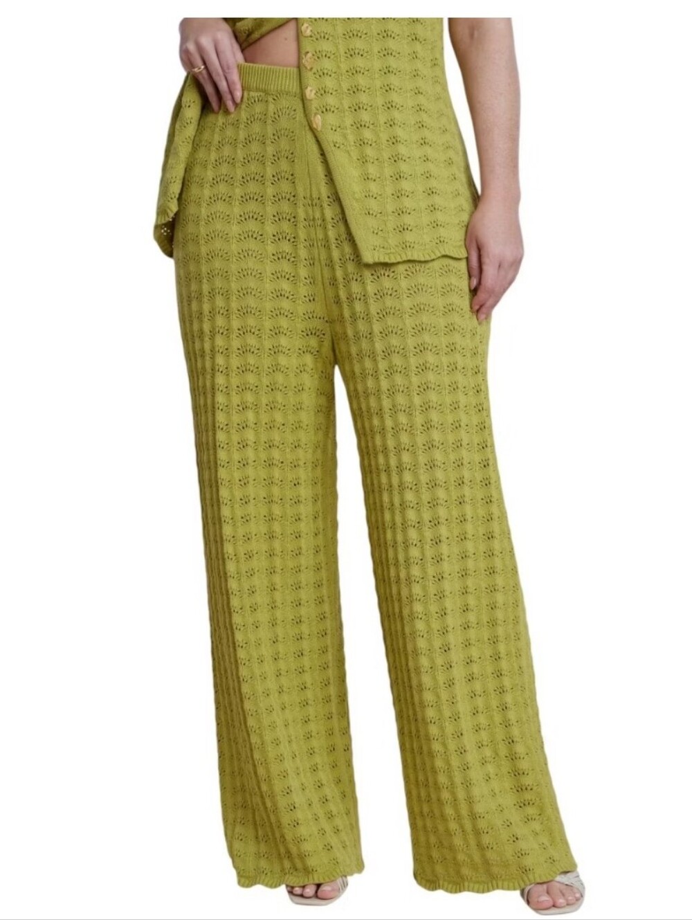 Eloquii Sweater Vest W/Matching Wide Leg Sweatet Pants - Picture 3 of 12